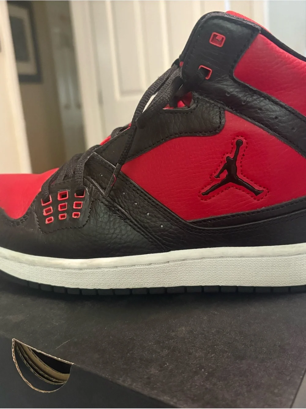 Jordan Red and Black Low-Top Basketball Sneakers